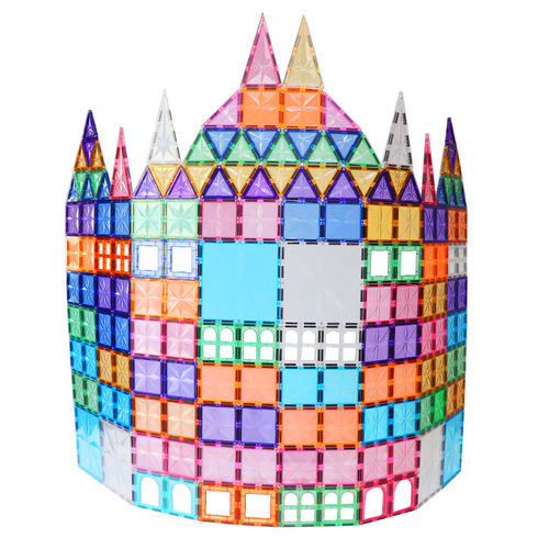Wellbbplay diamond color window magnetic piece building blocks refill transparent pipe magnet puzzle