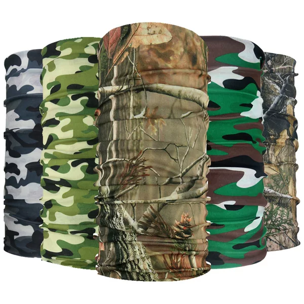 Outdoor sun protection and dustproof cycling magic headscarf, seamless camouflage headscarf, bionic face scarf, neck gaiter, head cover, BANDANA