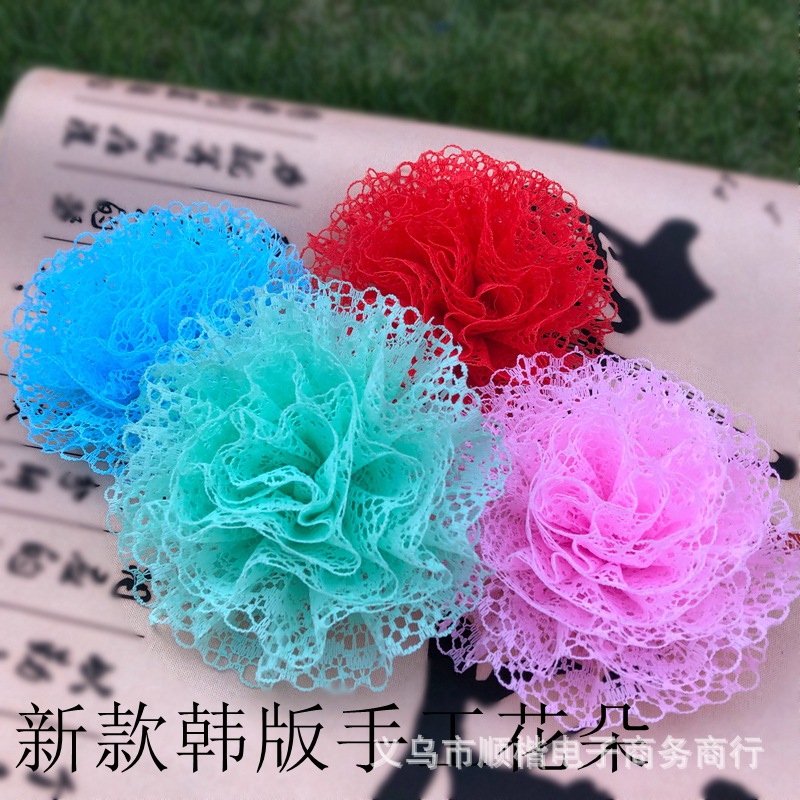 9cm丝带花边手工花朵 diy发饰胸花发带 项链服装辅料鞋帽装饰花朵|ms