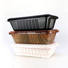 批發一次性長方形木紋餐盒日式便當加厚外賣打包盒日料沙拉米飯鰻