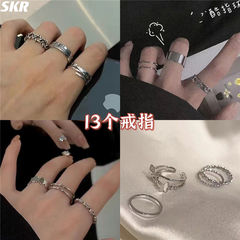 韓国スタイルの女性用蝶リング、レトロなニッチデザイン、多用途の925シルバー開口部調整可能な男性用リング