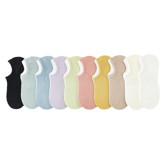 Boat socks women's summer thin do not fall off with non-slip invisible socks women's summer white shallow short socks women's solid color tide