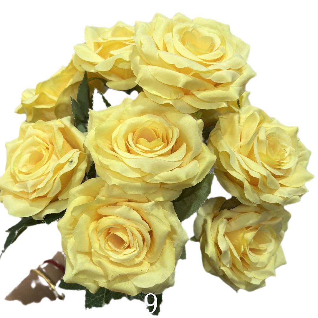 Nueva fábrica de flores artificiales de la boda amarillo leche amarillo limón amarillo fresco al aire libre Salón de la boda decoración flor falsa al por mayor