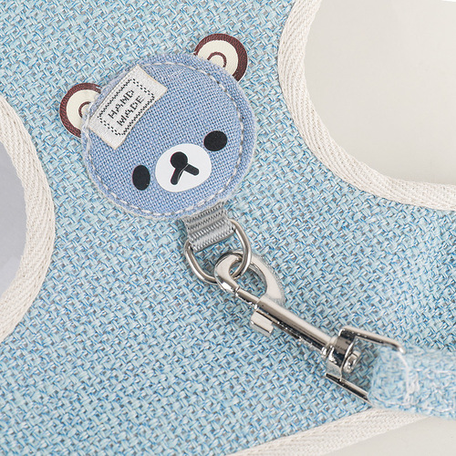 Rabbit small pet outdoor rope dog cat guinea pig clothing harness vest style cartoon bear traction rope