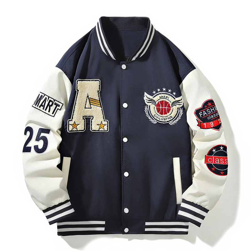 New American-style baseball jacket, trendy and stylish outerwear for teenagers, suitable for spring and autumn, with a cool and relaxed fit, perfect for couples New American-style baseball jacket, trendy and stylish outerwear for teenagers, suitable for spring and autumn, with a cool and relaxed fit, perfect for couples