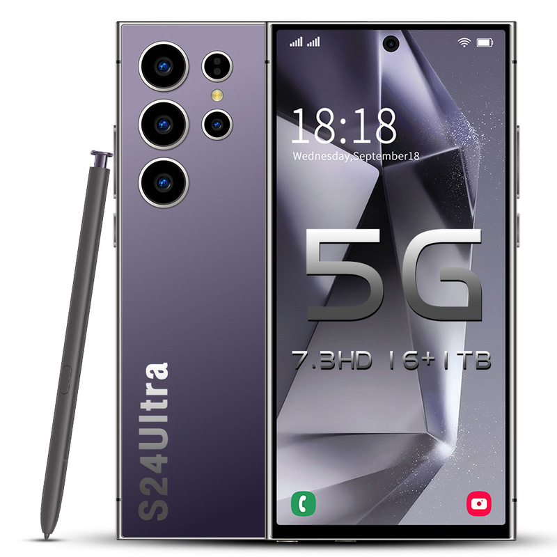 Brand New Cross-Border Popular Smartphone S24Ultra Built-In Pen Perforated Large Screen High-Definition Pixels Factory Direct Supply