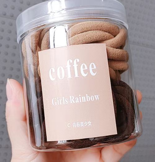 キャンディーカラー50個入り缶入りヘアゴム、タオルリング、スイートカラーリング、ヘアゴム、高級感、ハイポニーテール|undefined