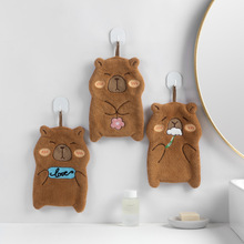 速干可爱卡皮巴拉手巾挂式新款厨房加厚卫生间卡通吸水毛巾手帕