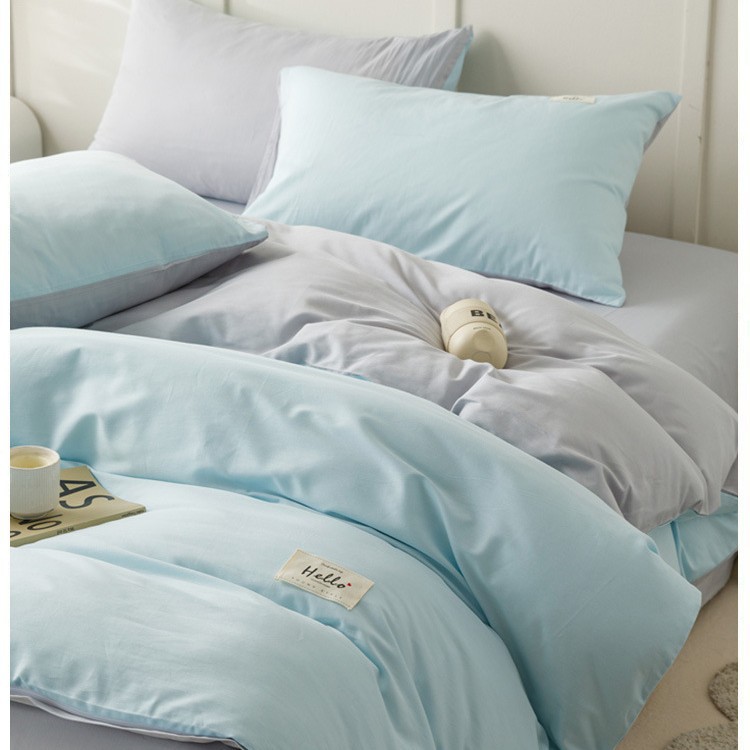 Algodón de cuatro piezas, ropa de cama de algodón lavable, ropa de cama