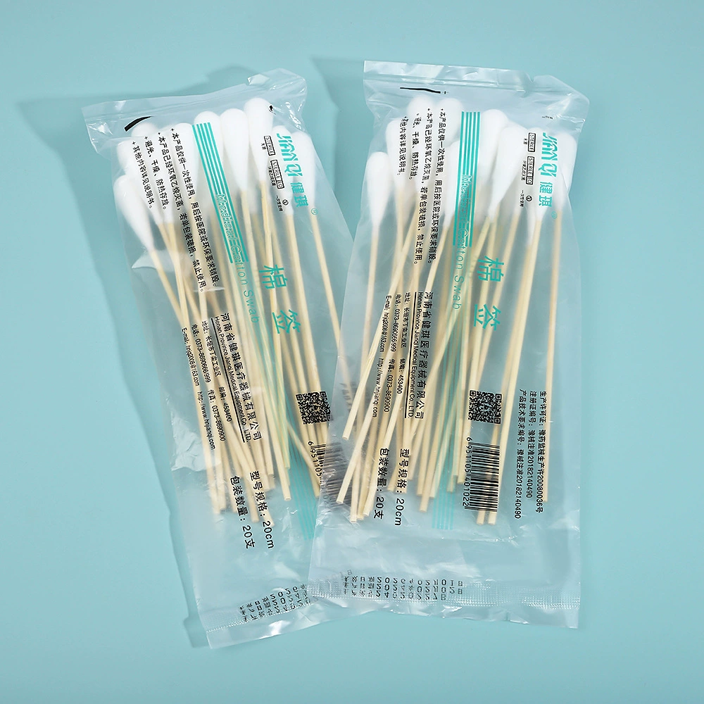 Медицинский тампон с большой головкой Одноразовые гинекологические детские стерилизации Медицина Длинный ватный тампон Медицинский стерильный ватный тампон оптом