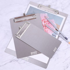 可印LOGO不鏽鋼文件夾板寫字板夾金屬夾資料點菜單夾書寫板票據夾
