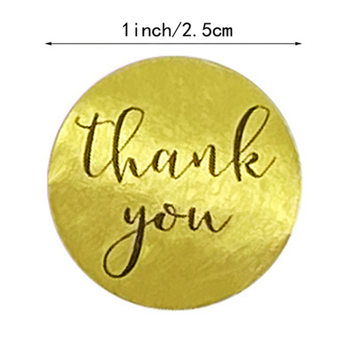 Wholesale New Style Roll Packing Golden Circle Thank You Sticker Seal Tape 