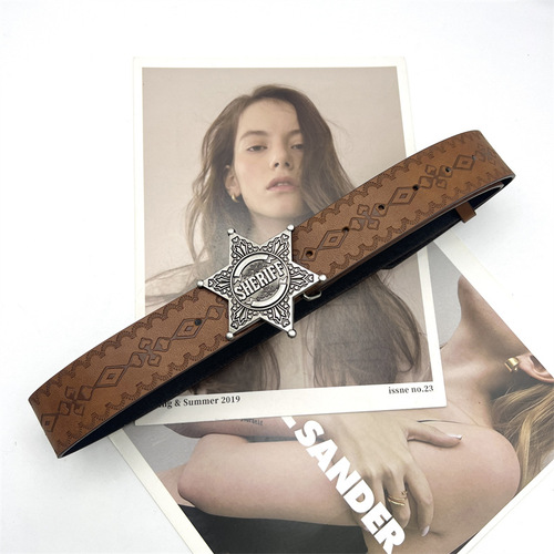 Design sense niche retro belt women's decoration with skirt jeans y2k hot girl belt versatile 2024 new style