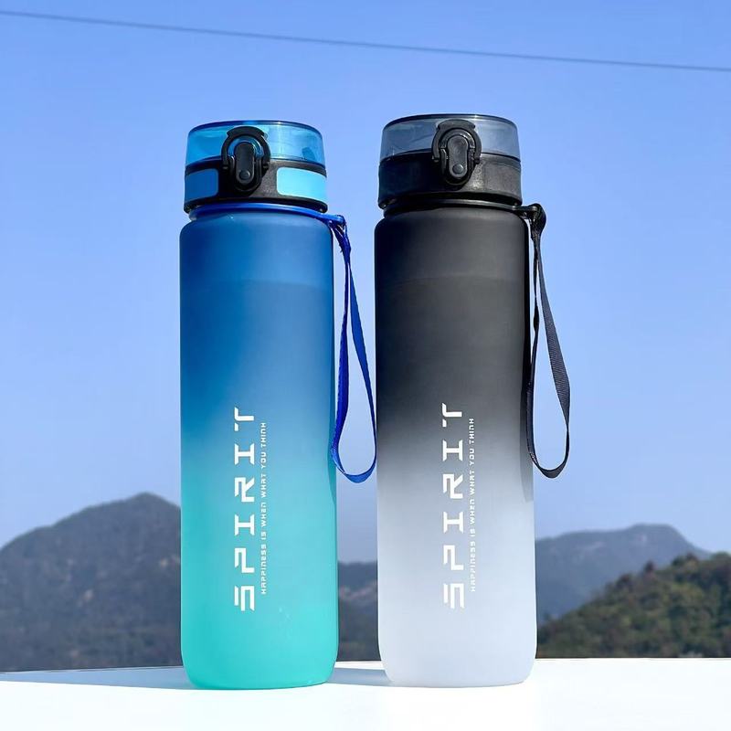 高颜值渐变运动杯1L防漏太空杯大容量带刻度户外健身户外运动水杯|undefined