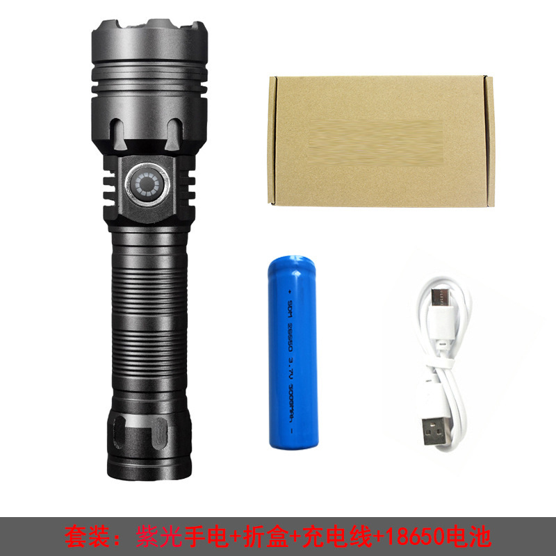 Lintera de luz violeta de 365nm detección de fluorescente láser blanco enfocado de iluminación de largo alcance cola de punta