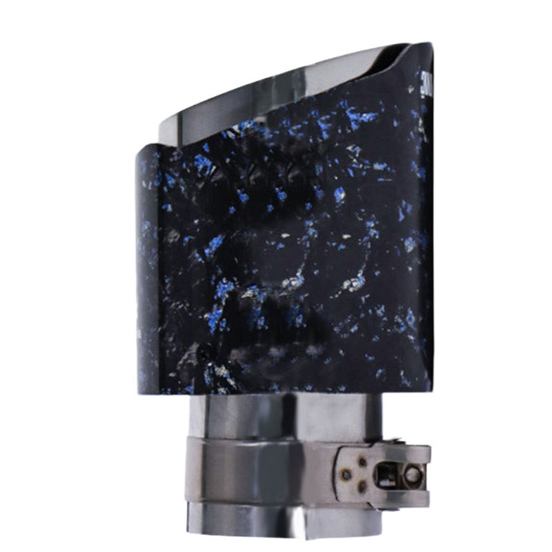 Single outlet carbon fiber stainless steel exhaust pipe tail throat muffler satin carbon fiber silver blue black