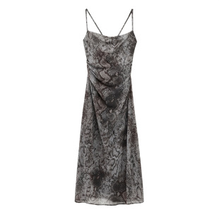 Foreign trade list! Spring New dress Women's Printed Slim-fit Slimming Casual Sling Design Slim-fit Niche