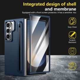 三星zfold7折叠手机壳FOLD6折叠屏带笔带金属支架FOLD5壳膜一体