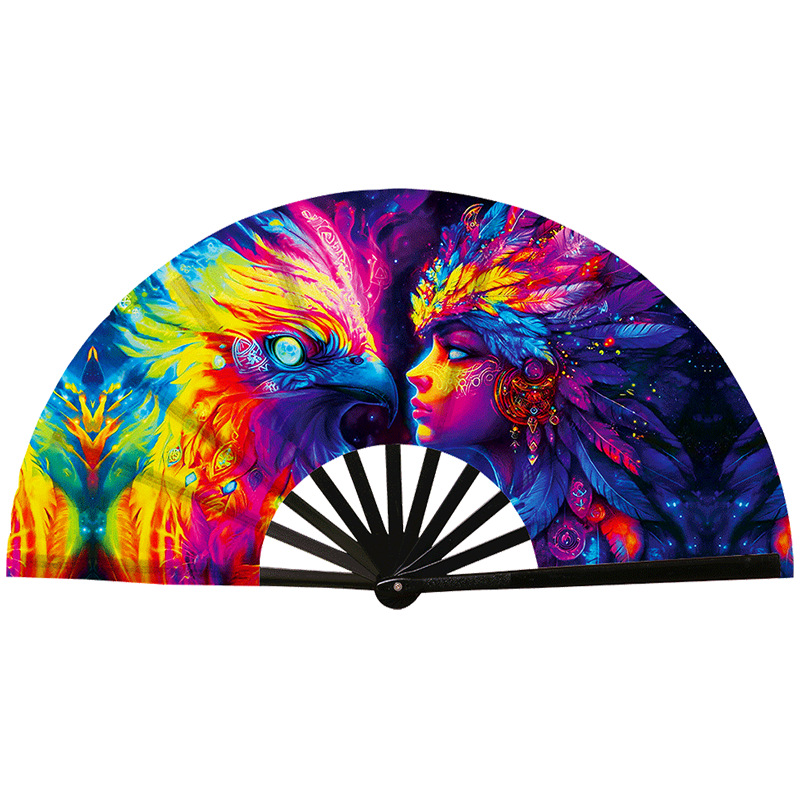 Abanico Plegable de Kung Fu de Plástico, Colorido, para Conciertos y Fiestas