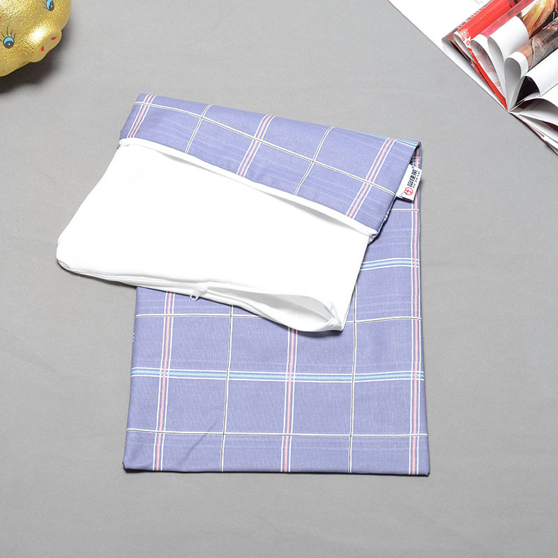 블루 순면 베갯잇 + 명주 내부 슬리브 세트 (색상 랜덤)