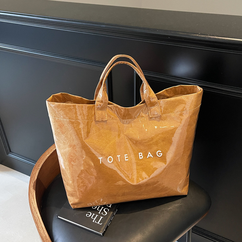 Fashion Vintage DuPont Paper Bag Women's 2025 New Commuter Large Capacity Kraft Paper Handbag Shopping Bag Bag Trendy Fashion Vintage DuPont Paper Bag Women's 2025 New Commuter Large Capacity Kraft Paper Handbag Shopping Bag Bag Trendy
