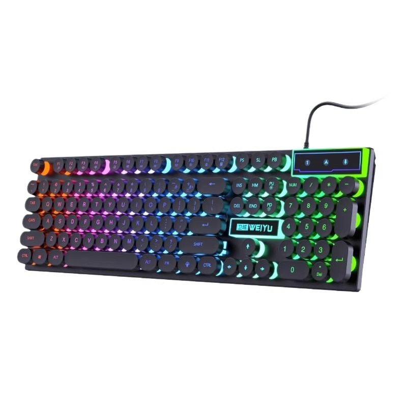 工場レトロパンクキーキャップ機械手触り有線キーボードマウス発光セットゲームデスクトップパソコン|undefined