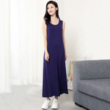 莫代尔连衣裙宽松大码长裙子夏背心裙吊带裙打底衫中长款胖m200斤