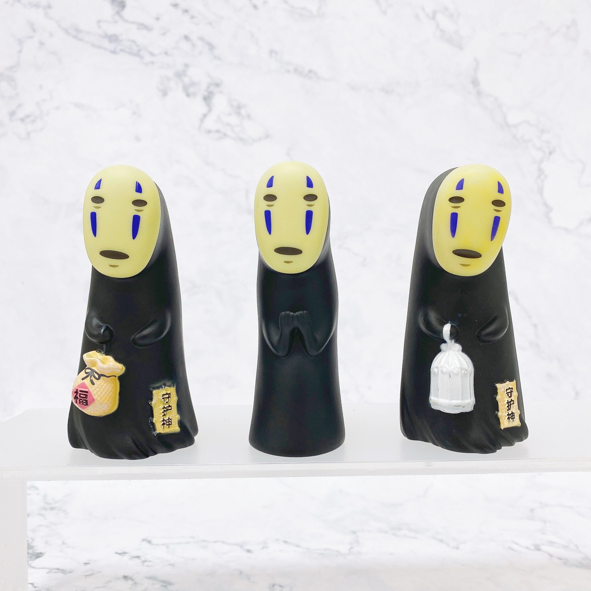 El viaje de Chihiro figura guardián sin rostro muñeca masculina máscara de Halloween pastel de coche decoración caja ciega modelo de figura