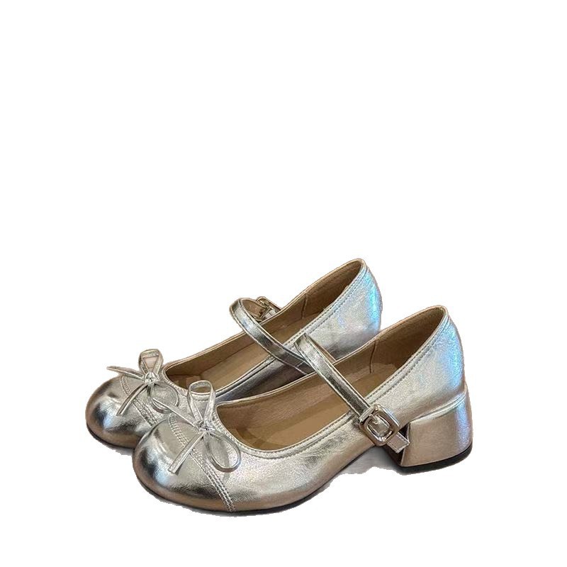 Arco de talón grueso un pedazo de zapatos de cuero Marizhen para niños con falda 2026 nuevos zapatos de noche explosivos zapatos de noche