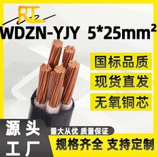 瑞天WDZN-YJY 5*25平方低煙無鹵耐火阻燃電纜 戶外工業電線銅電纜
