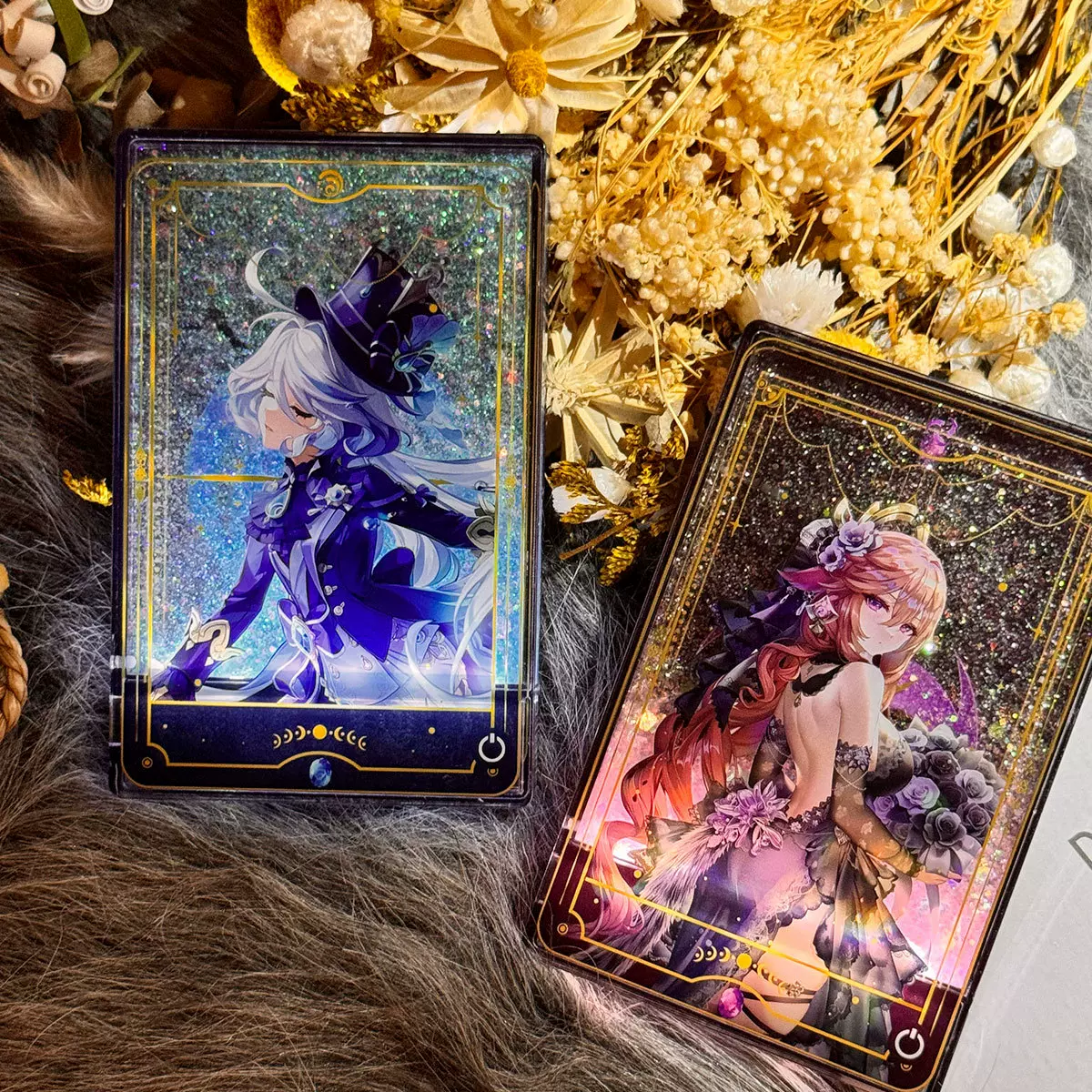 亚克力流沙灯光卡砖同人游戏周边卡砖摆件动漫明星亚克力卡砖