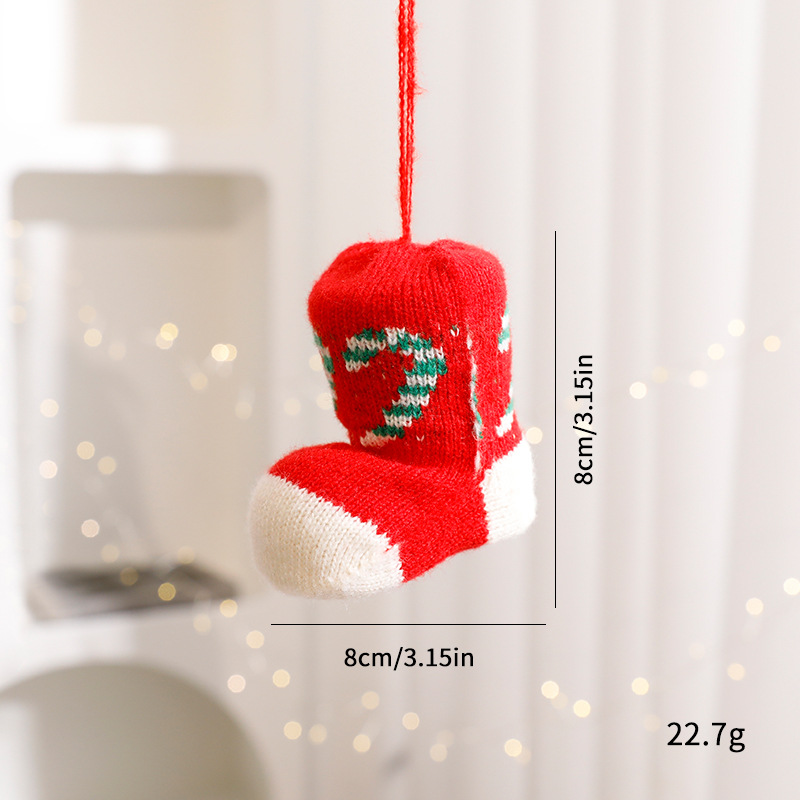 Amazon nueva Navidad mini calcetines de Navidad colgante decoración del árbol de Navidad botas de color colgante al por mayor image 8