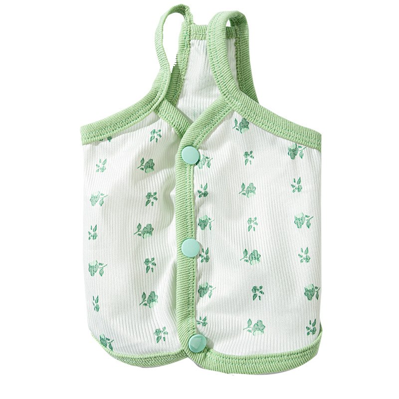 Primavera y verano gatos lindos transpirables delgados claras pequeñas flores de cabina perros Teddy perros pequeños mascotas ropa de gato