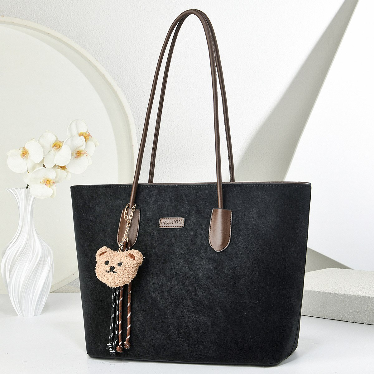 Moda simple retro bolso de hombro de gran capacidad, mochila de transporte, bolso de brazo universal, Totebag