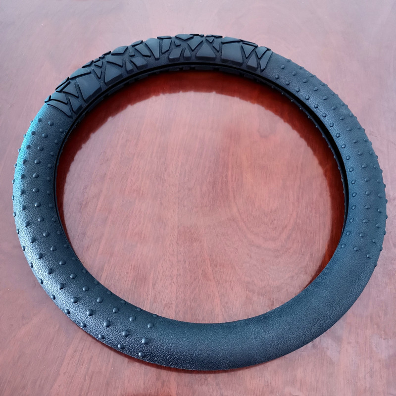 Cross-border geometric pattern non-slip silicone steering wheel cover car D round universal elastic particle sunscreen thickened handle cover
