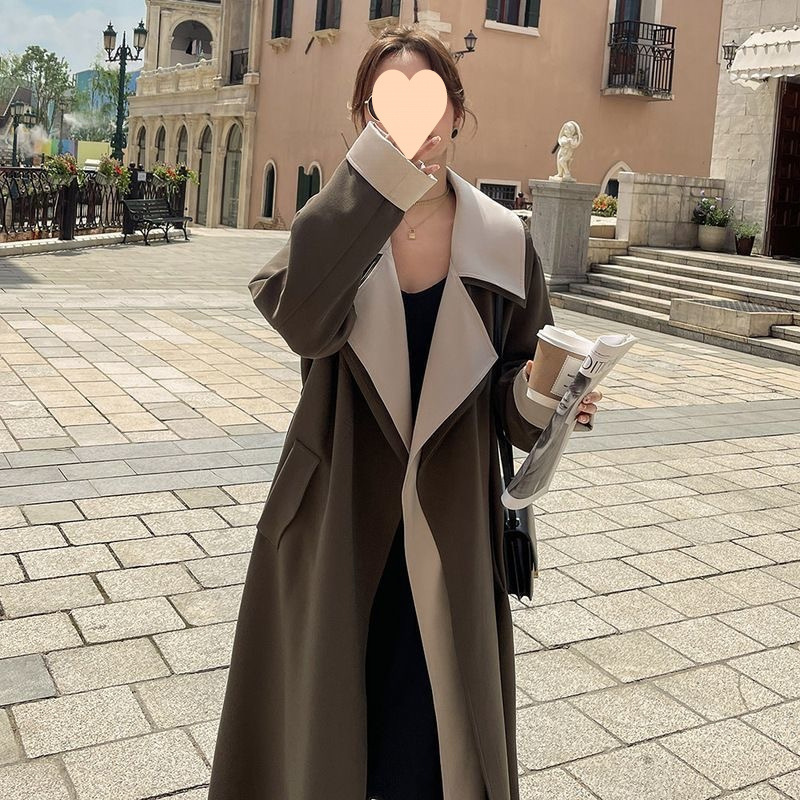 长款风衣外套女秋秋2025新款韩系高级感好看赫本气质大衣冬季|undefined