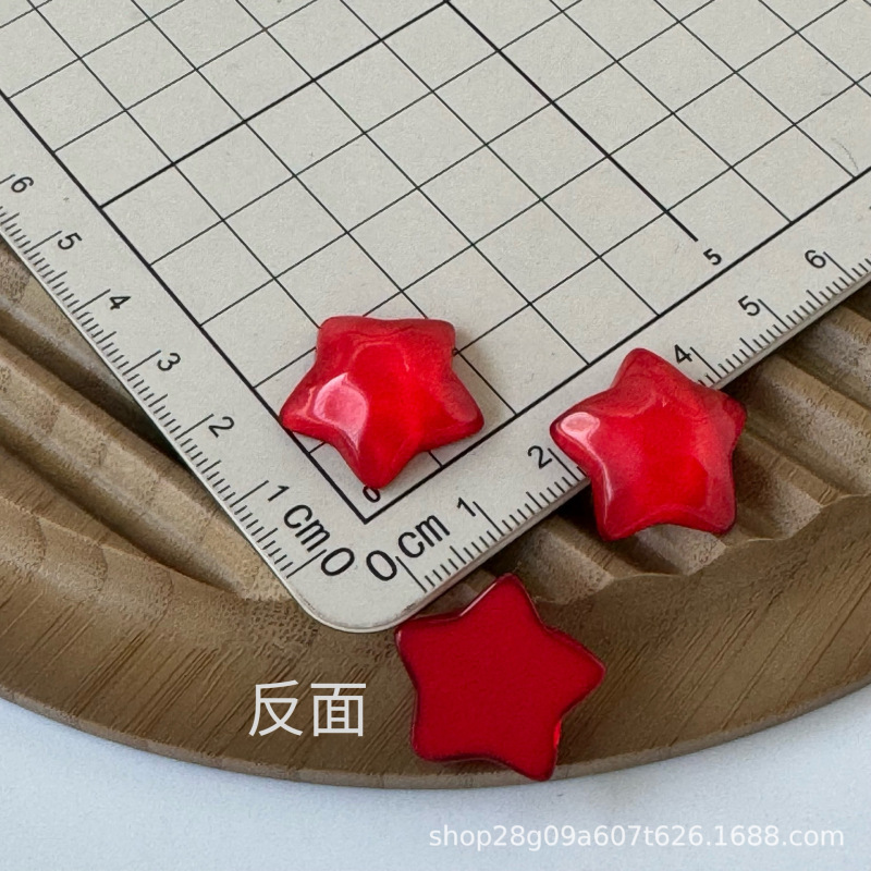 女款冰透水晶五星爱心diy树脂配件饰品手工耳夹吊坠配饰材料批发|undefined