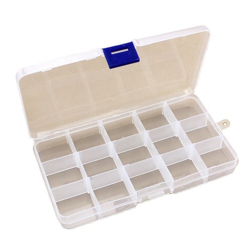 Transparent detachable small 15-grid storage box plastic box parts components fishing gear box jewelry PP packaging box