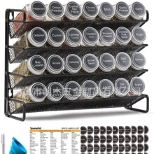 四层厨房置物架壁挂打孔调味架橱柜24个香料瓶整理收纳架工厂直销
