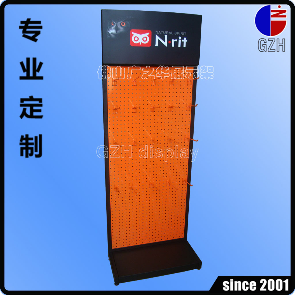 供应广东产高品质汽车用品配件金属展示架洞洞板挂钩货架