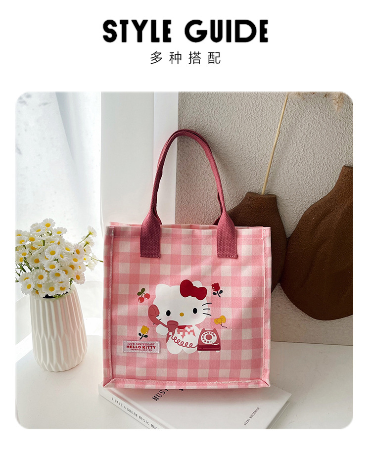Cute cartoon cat canvas bag 2025 new style large-capacity simple and convenient tote bag with fashionable printing Application Scenario