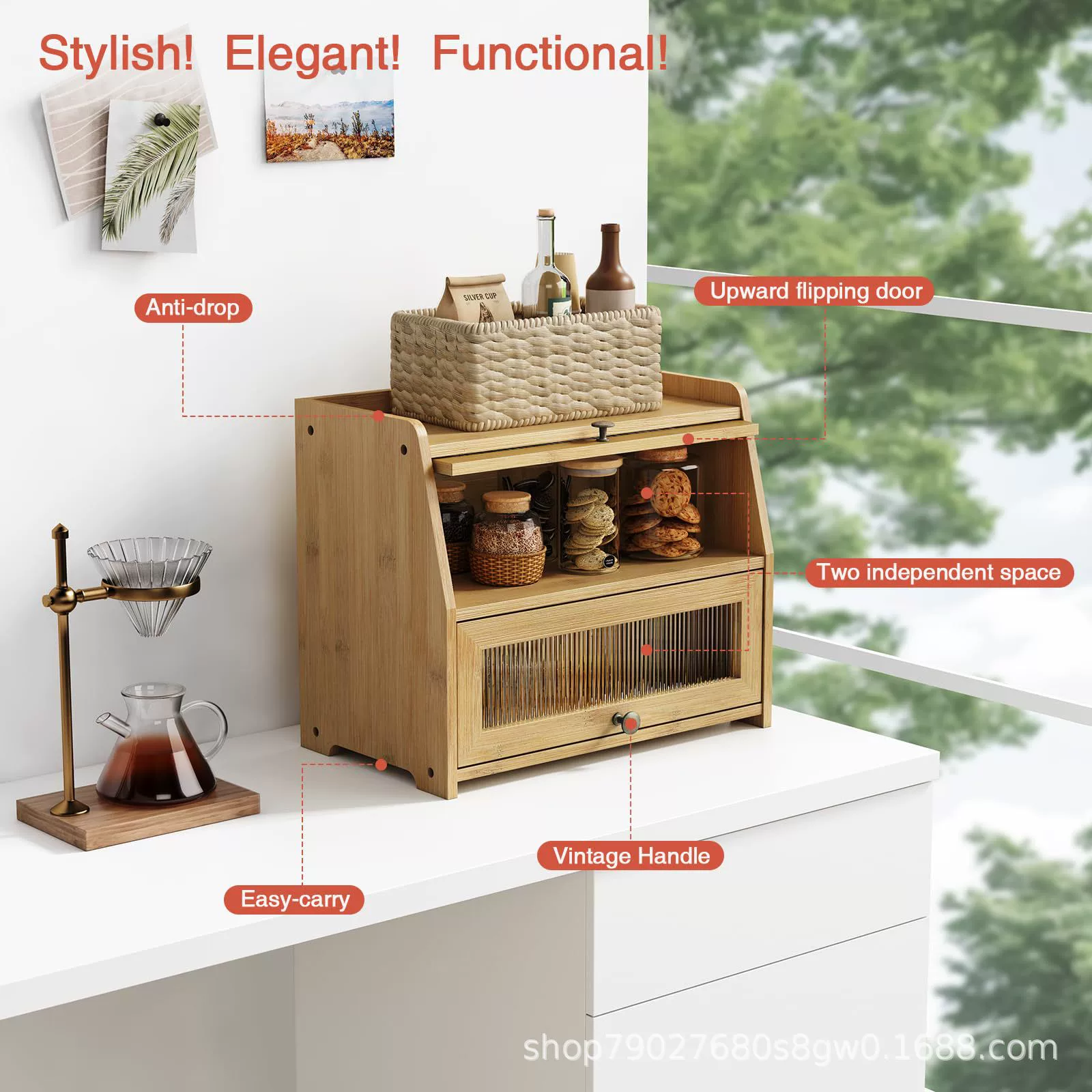 Деревянная многослойная коробка для хранения хлеба Кухонный витринный шкаф многофункциональный шкаф пылезащитная приправа