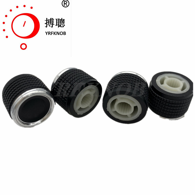 优质铝合金旋钮帽 铝壳+ABS胶芯18*H12 M6电位器旋钮