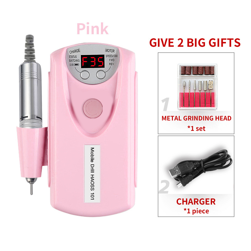 Haining removedor de uñas especial pantalla LCD de almacenamiento de energía portátil exfoliante removedor de uñas máquina de manicura máquina de pulido de uñas