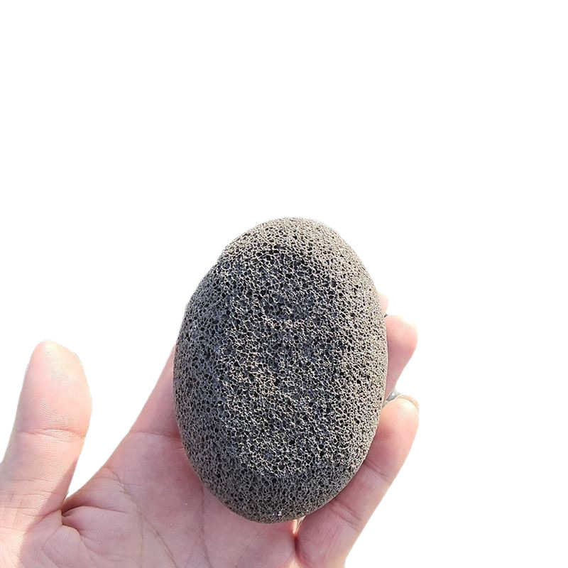 Piedra de molienda de piedra volcánica Piedra de molienda ovalada para eliminar la piel muerta y los callos, el raspador de pies poroso se puede usar con una película plástica de cuerda