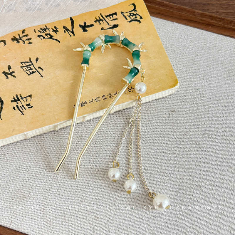 Flor antigua horquilla con flecos para mujer nueva horquilla de pelo moderno chino simple Hanfu cheongsam horquilla tocado paso a paso