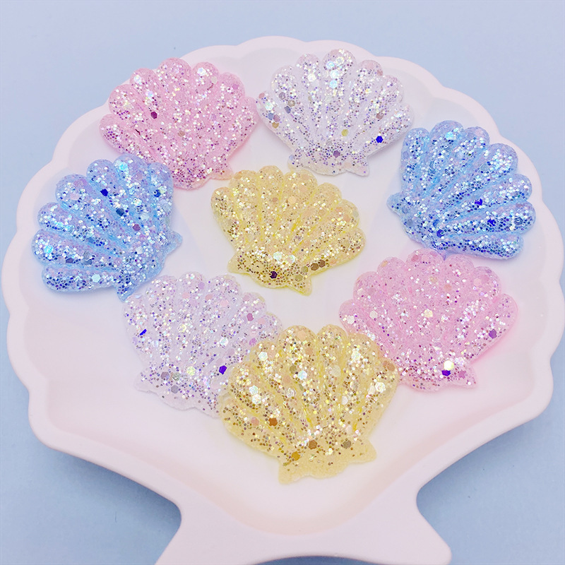 Simulation colorful gold powder shell DIY mini toy miniature small ornaments fabric accessories wholesale hairpin trinkets