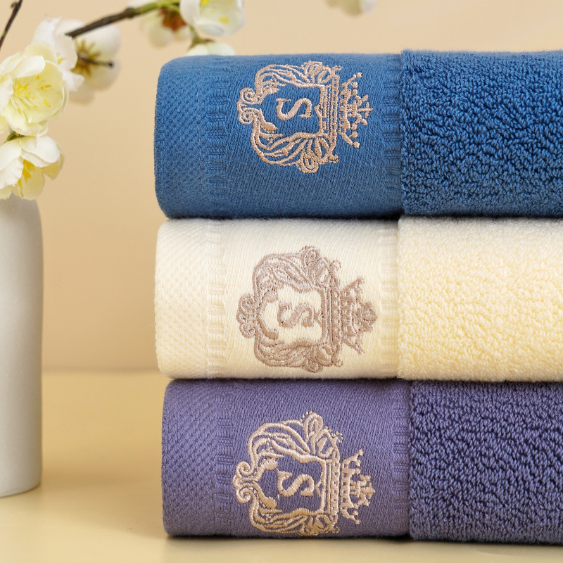 Factory high-end hotel towel cotton wholesale thick household absorbent lint gift custom embroidery logo