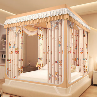 Blackout Bed Curtain Mosquito Net Household 2025 New Kidsren's Anti-Fall Installation-Free Yurt Indoor Bed Tent Bed Curtain