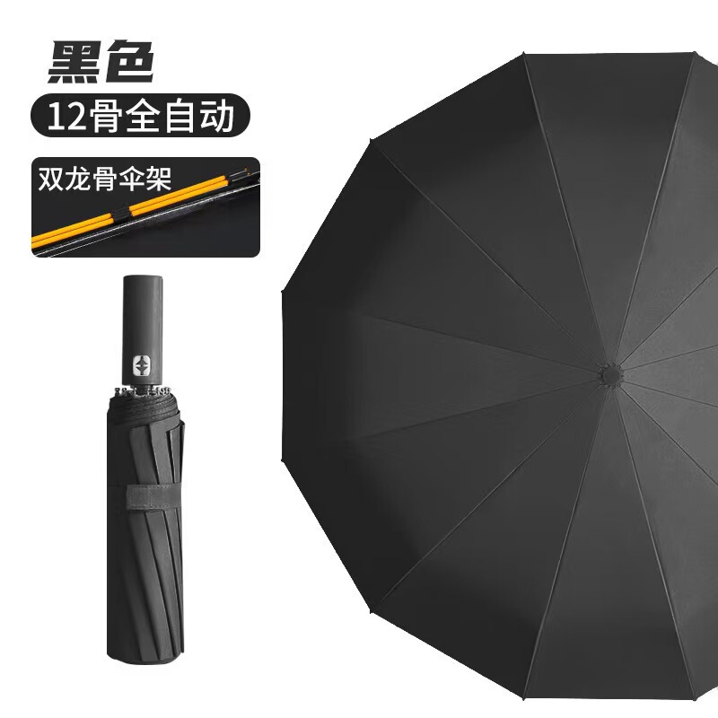 厂家直销24骨黑胶防晒伞自动折叠晴雨两用雨伞防紫外线遮阳伞批发|undefined